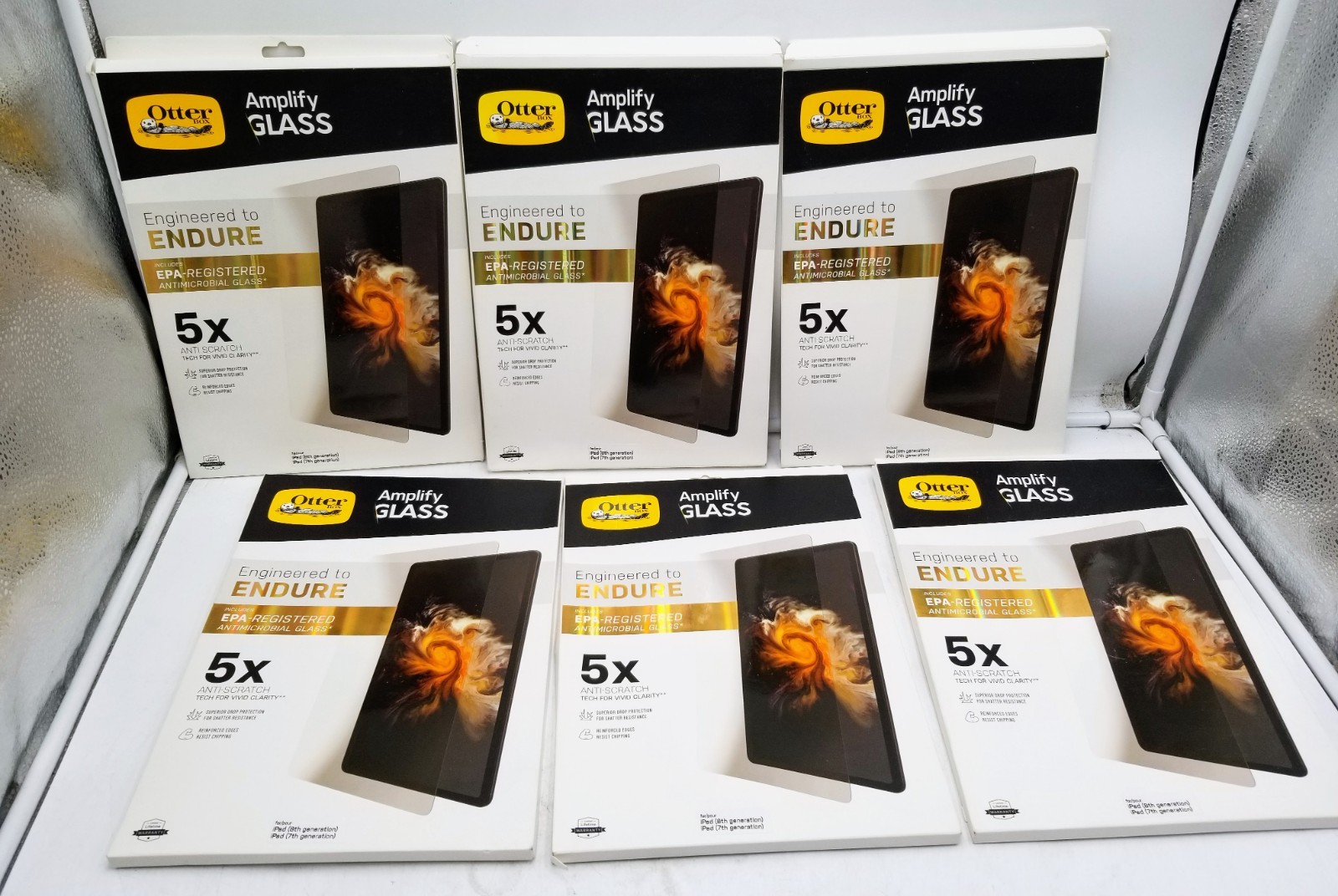 LOT OF (6) otterbox amplify glass ipad 7th 8th  generation