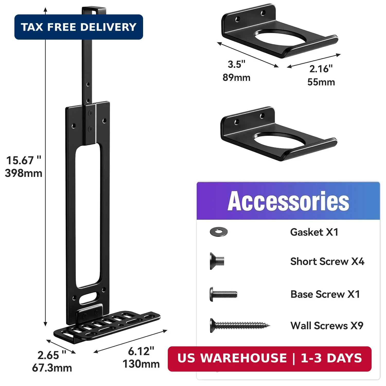 Wall Mount for PS5 with 2 Controller Holders, Sturdy Metal Console Holder Compat