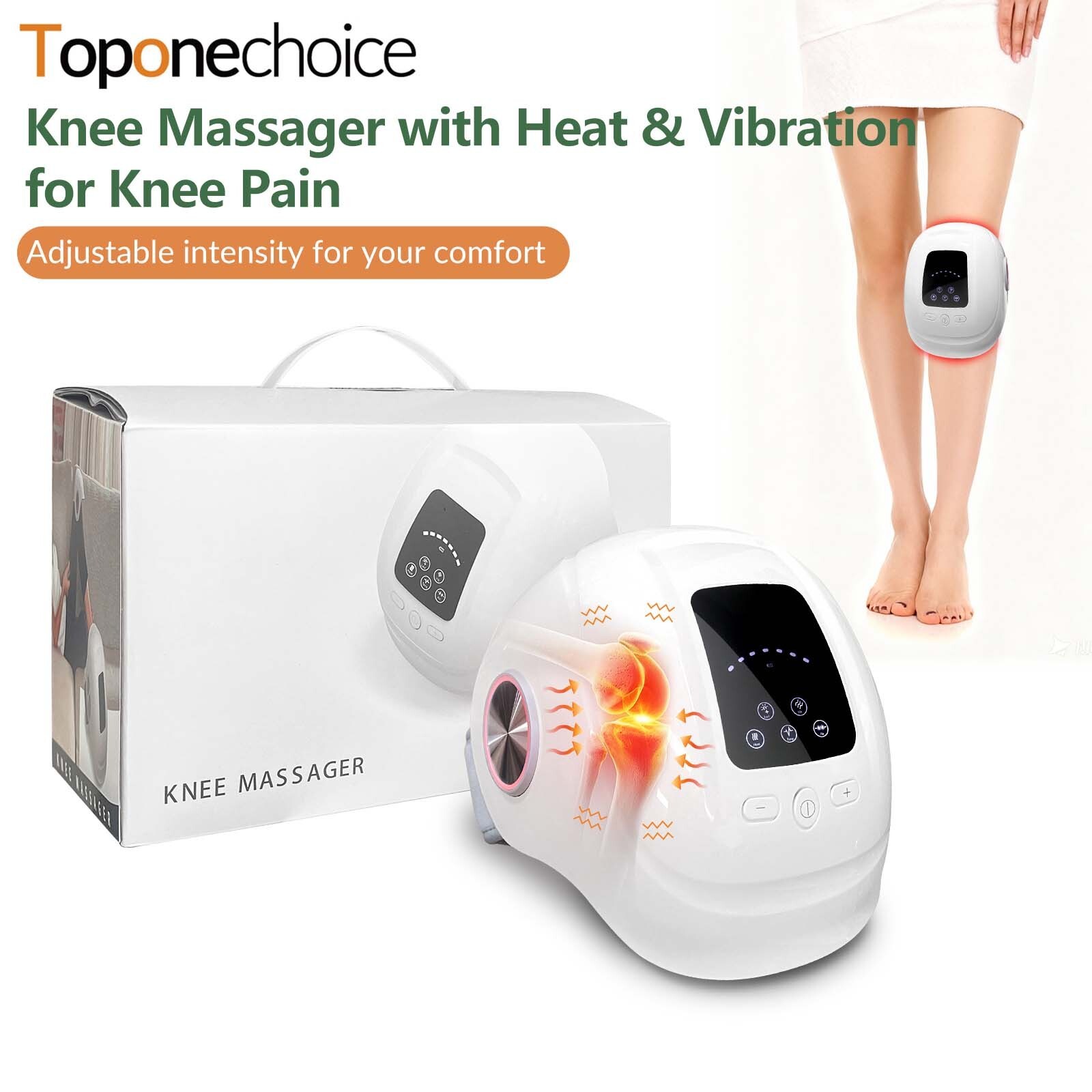 Heated Vibration Knee Massager Red Light Airbag Pulse Knee Joint Comfort
