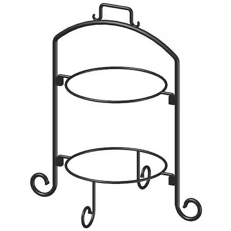 ITI WR-102 Round Plate Stand, Black, Iron, 2 Tier, 9 In