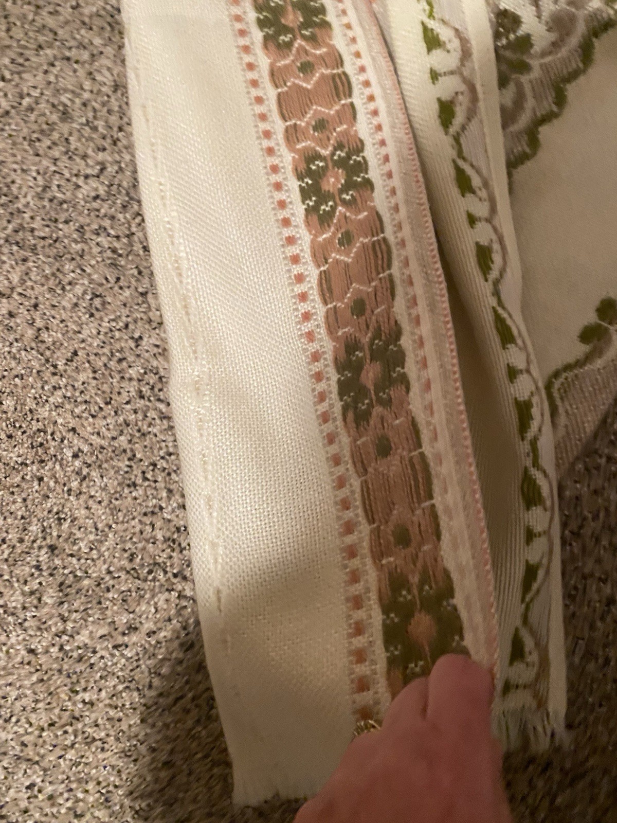 Two Vintage Woven Embroidered Table Runners Areda Heintextillen Germany