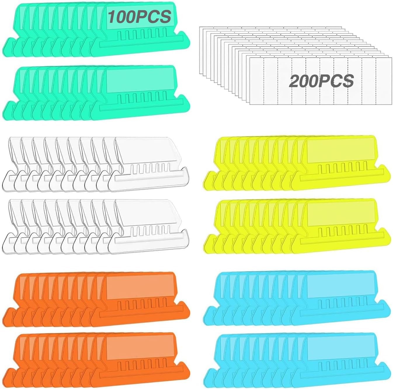 File Folder Tabs, Insertable Plastic Tabs Hanging Folder Tabs,100 Pcs Hanging...