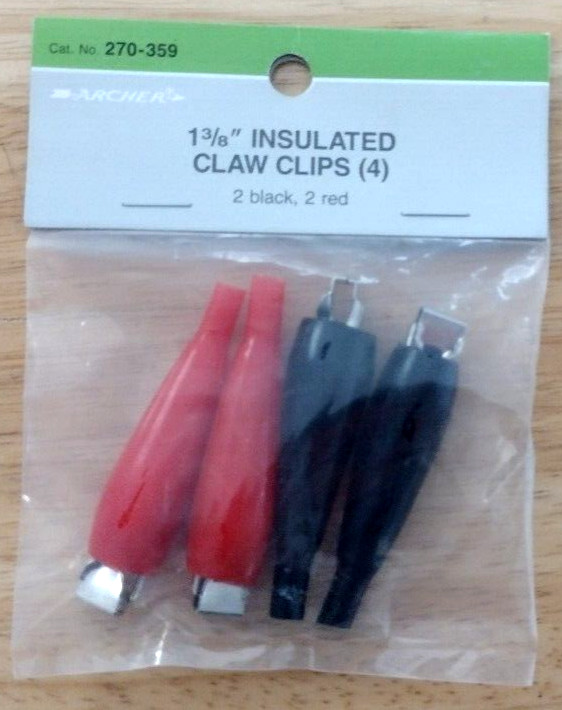 NOS Radio Shack 1 and 3/8 inch Insulated Claw Clips Archer 270-359