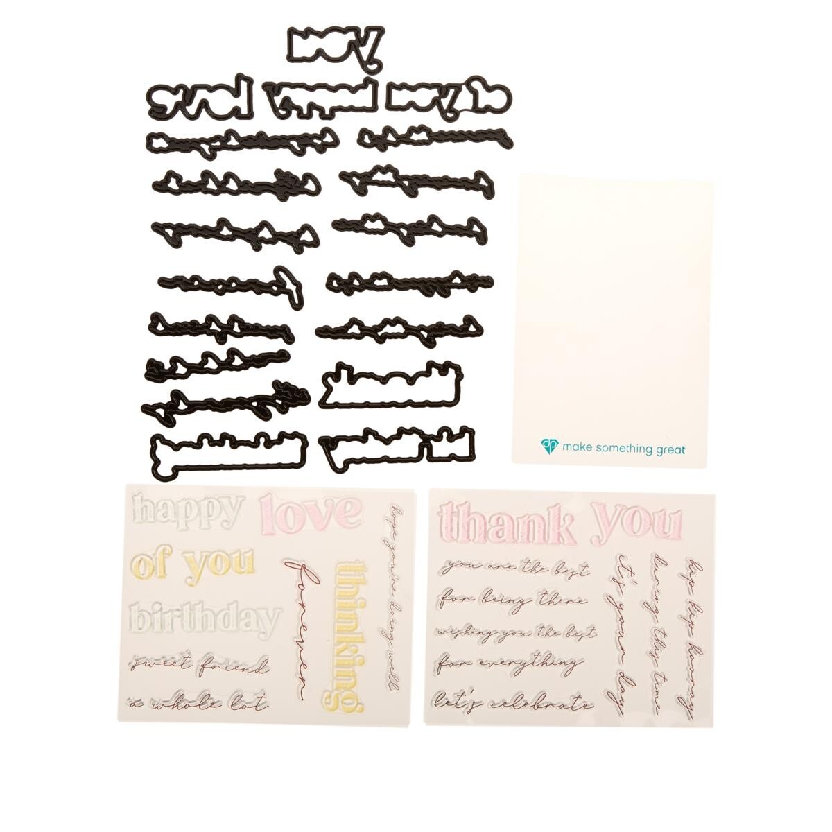 Diamond Press Word Block and Sentiment Stamp and Die Set 797228 New