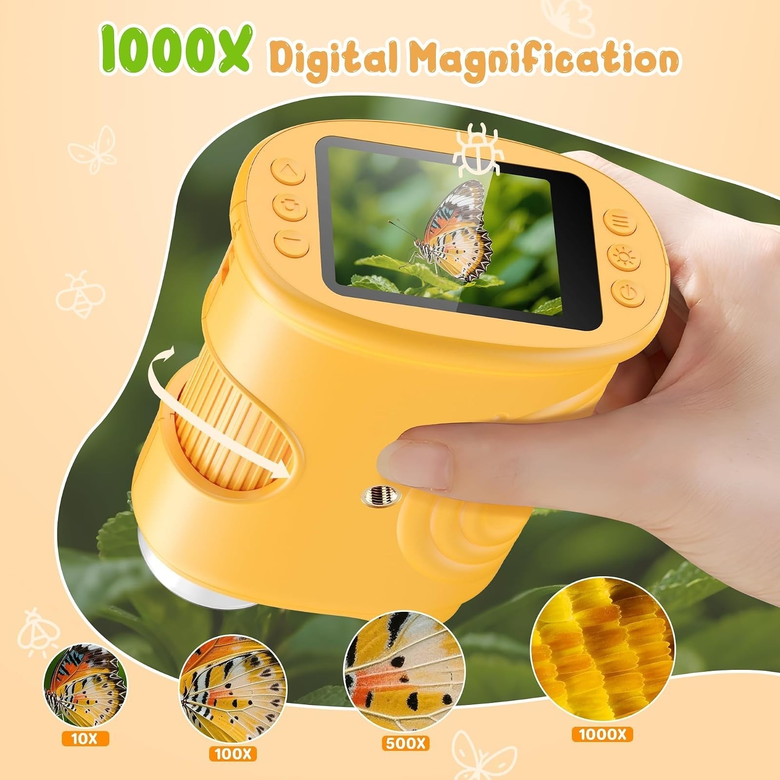 BMDSAE 1000X Handheld Digital Microscope with 2.0" IPS Screen