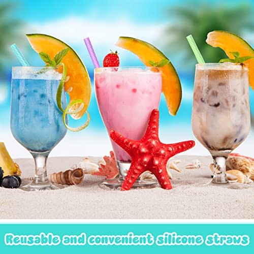 Sets Cruise Ship Essentials,Set Silicone Straws with Case 4 Classic Color