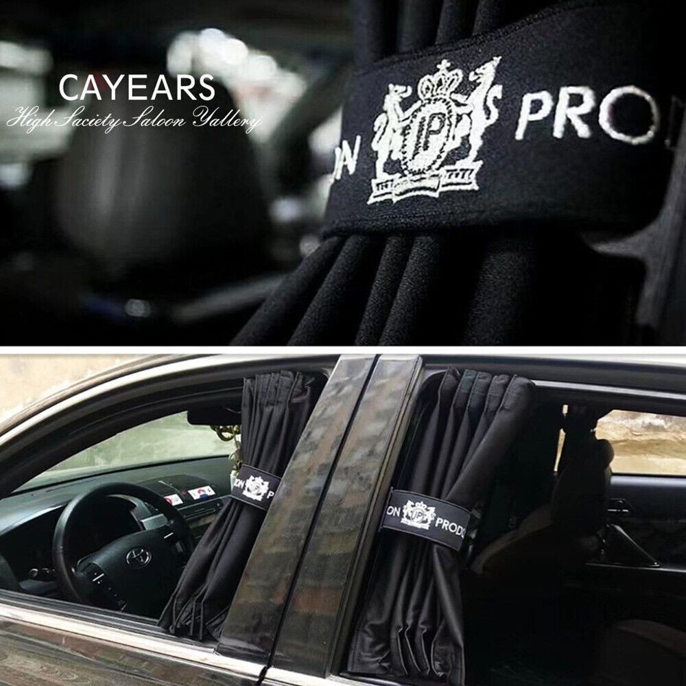 Junction Produce JDM JP Luxury Black Car Curtains Window Shade Valance Full Size
