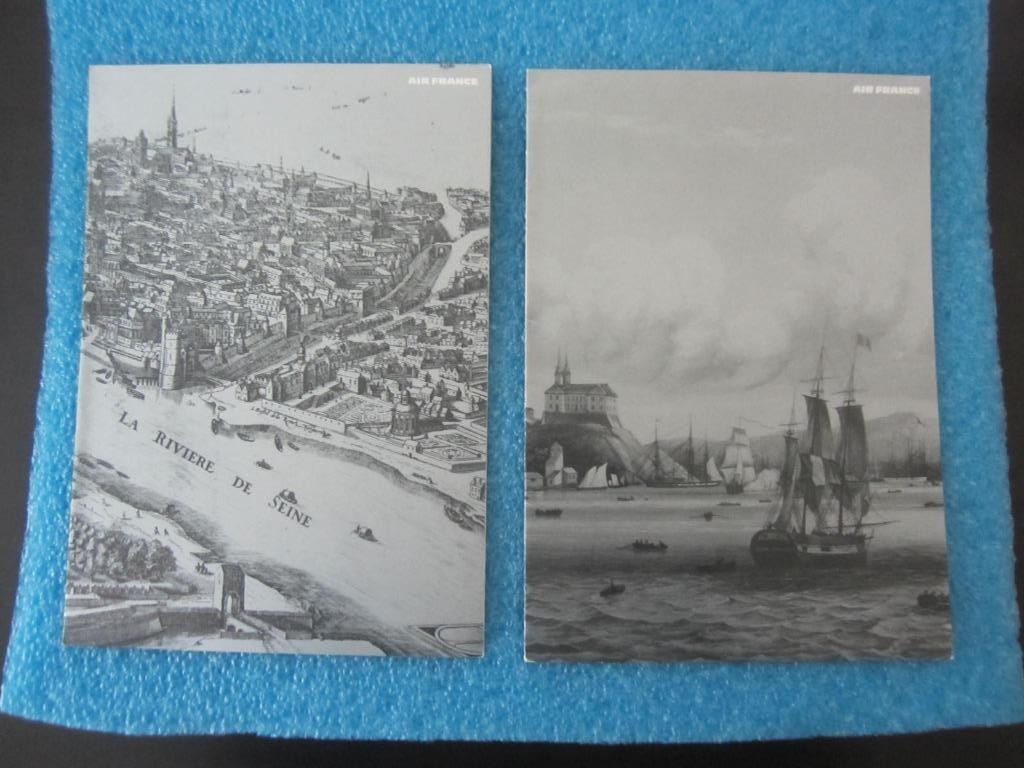 AIR FRANCE AIRLINE 2 VINTAGE ENGRAVING COVER MENU's RIO DE JANEIRO & PARIS 74&75