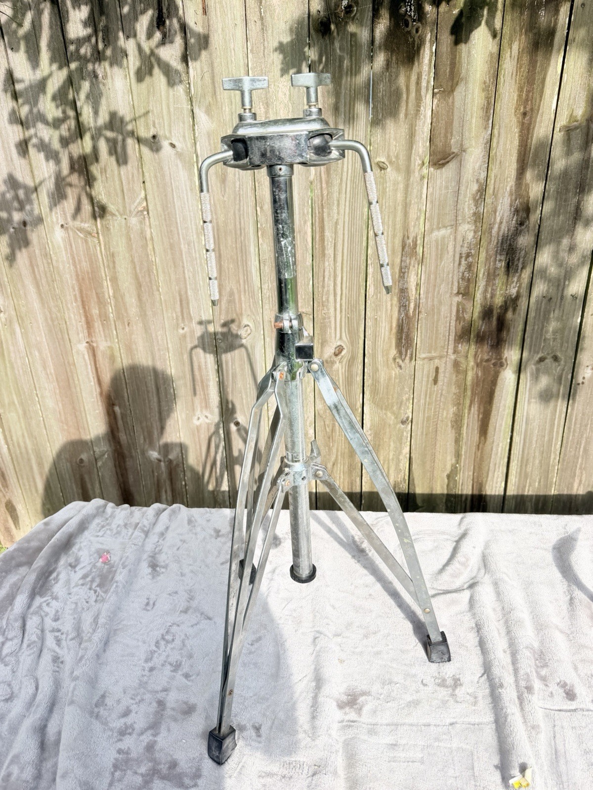 Chrome Double Conga Bongo Tom Tom Stand