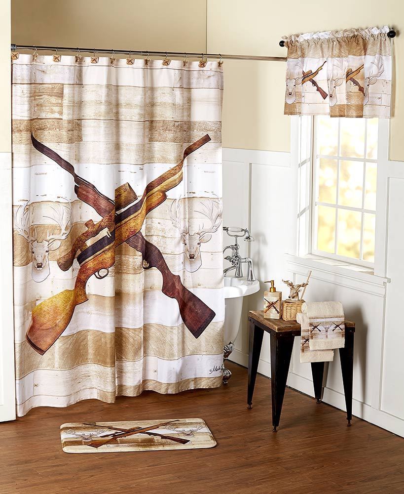 Hunting Rifles Deer Cabin Lodge Outdoors Bathroom Decorations & Accessories -NEW