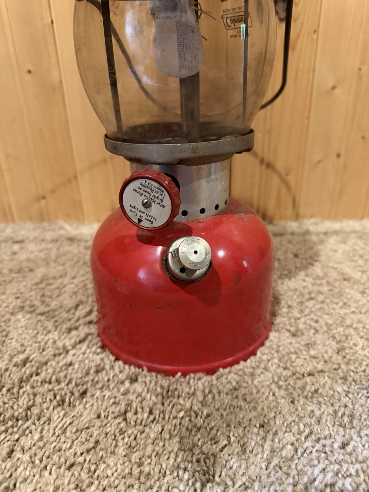 Vintage 1963 Coleman 200A Red Lantern Single Mantle Dated 8-63