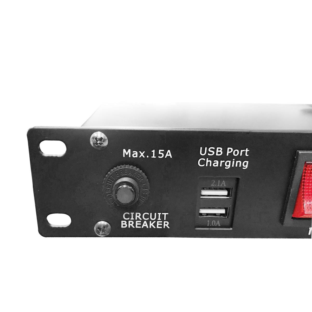 ProX X-PC10USB 10 Plug Power Distribution Switch with 2 USB Charging Ports