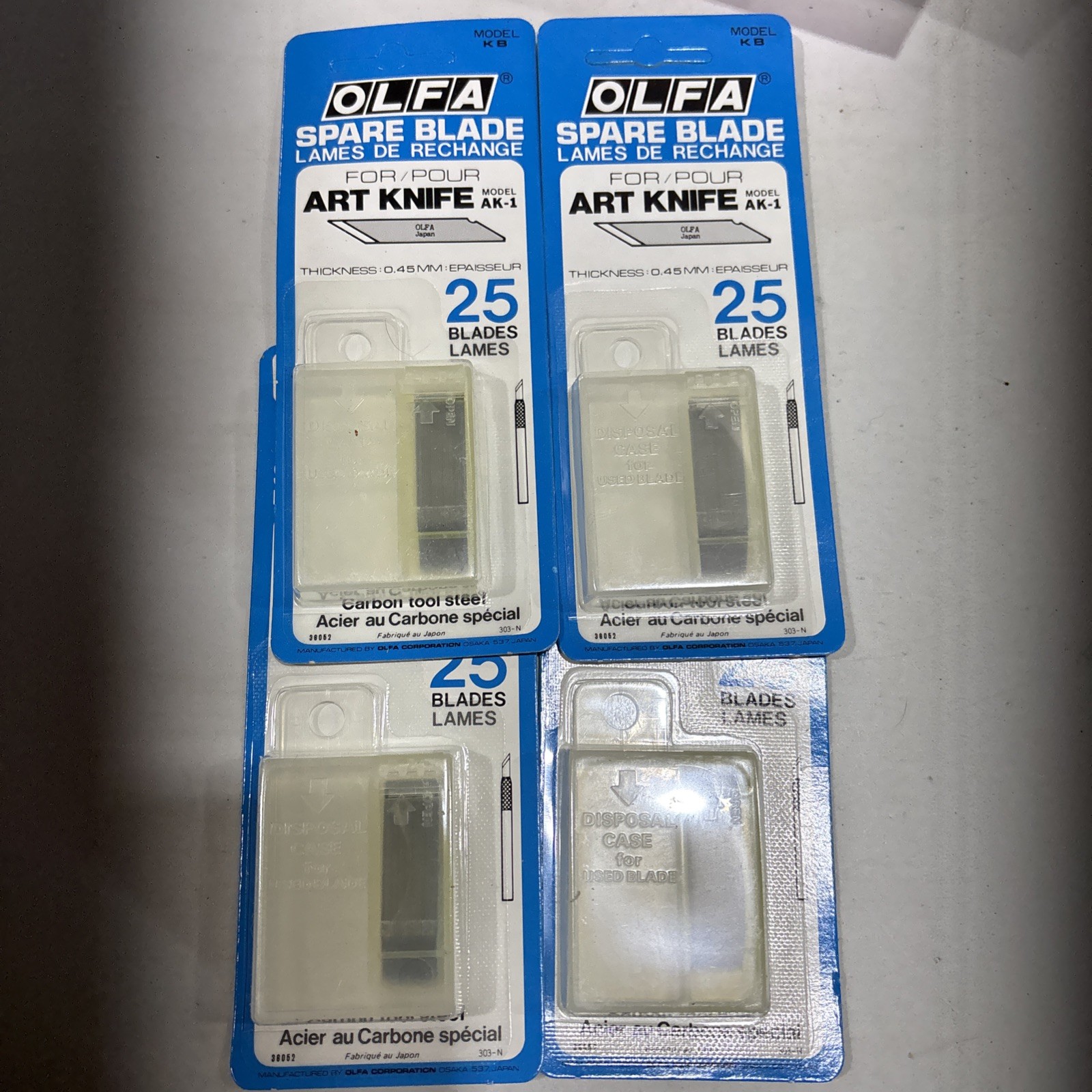 OLFA Spare Blades Art Knife (AK-1) Carbon Tool Steel 4 Pack (100 Blades)