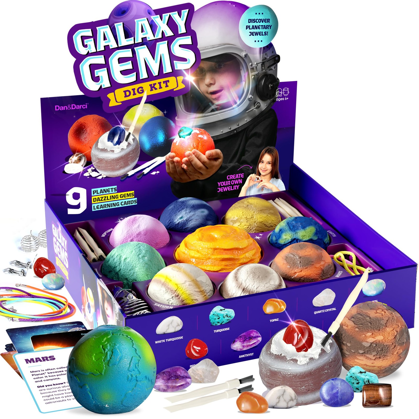 Galaxy Gem Dig Kit for Kids - 6 inches (W) x 14 (L) x 4 (H)