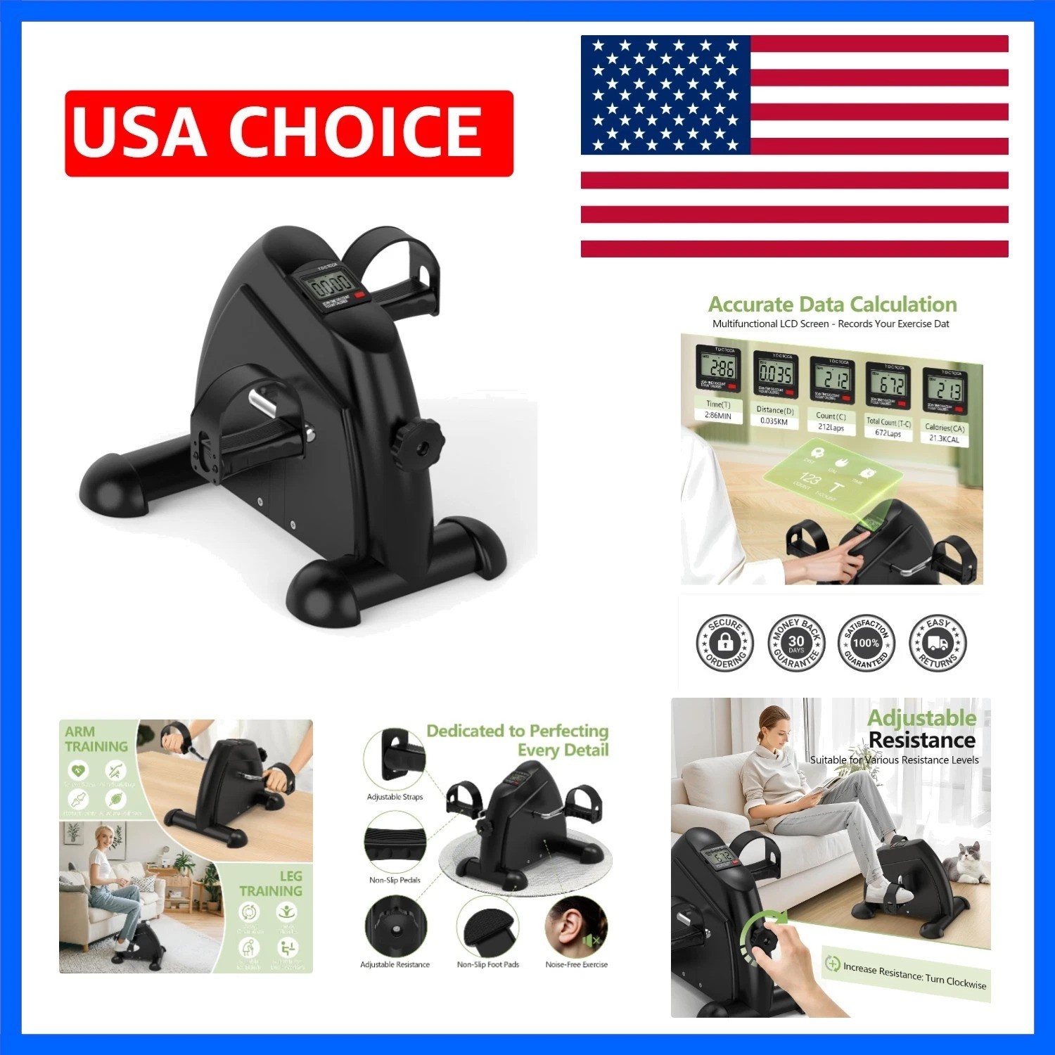 Under Desk Elliptical & Mini Exercise Bike - Seated Electric Leg Exerciser Un...