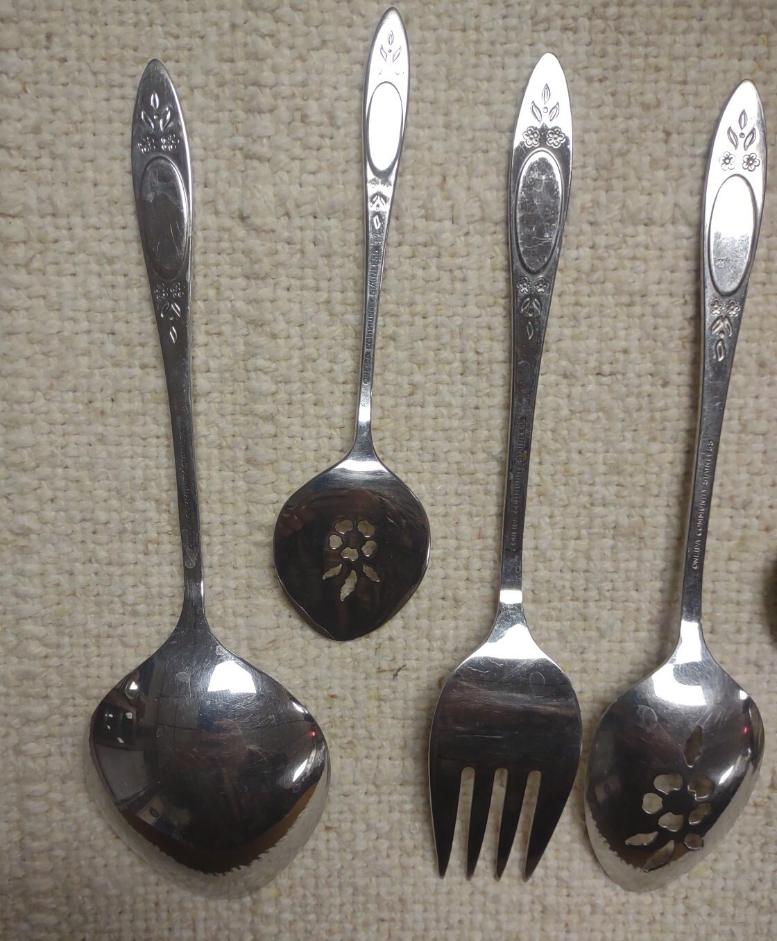 Oneida Community Stainless Flatware Vignette Pattern 8 Different Serving Pieces