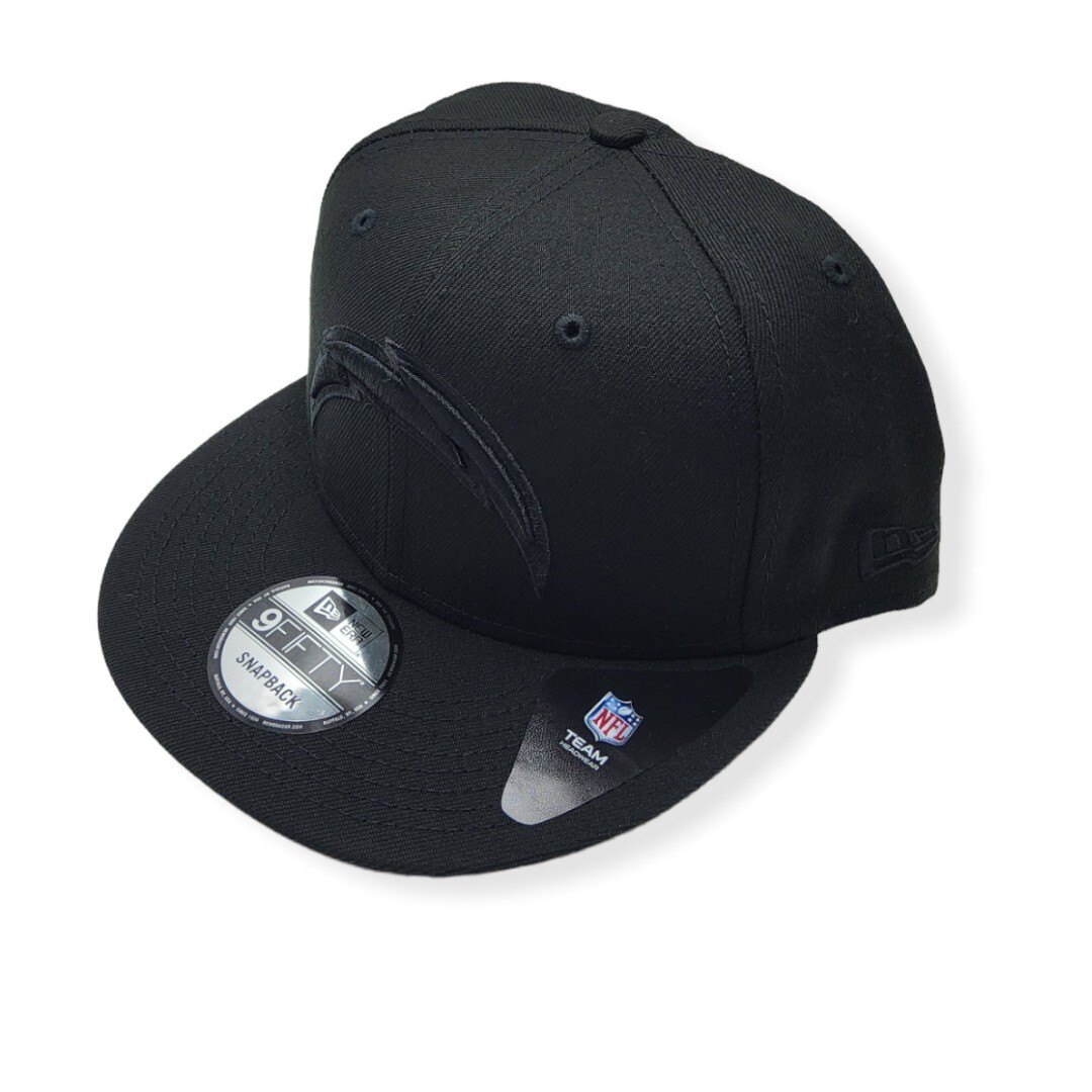 New Era Los Angeles Chargers 9Fifty Black/Black Logo Adjustable Snapback Hat Cap