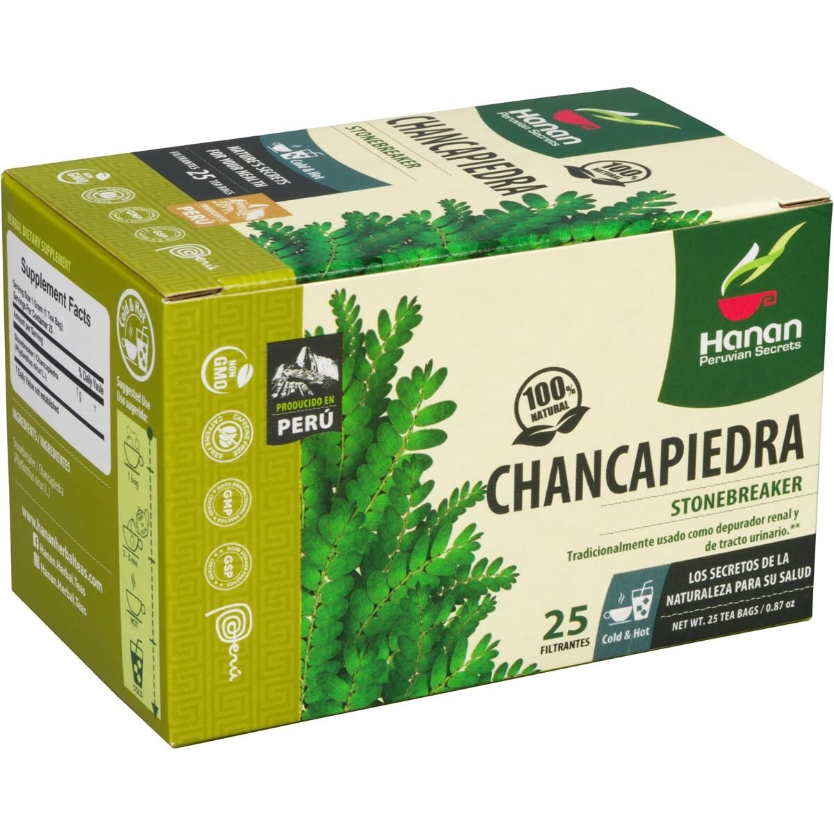 Chanca Piedra Tea Stone Breaker 25 Teabags Dried Chancapiedra Leaves from Peru