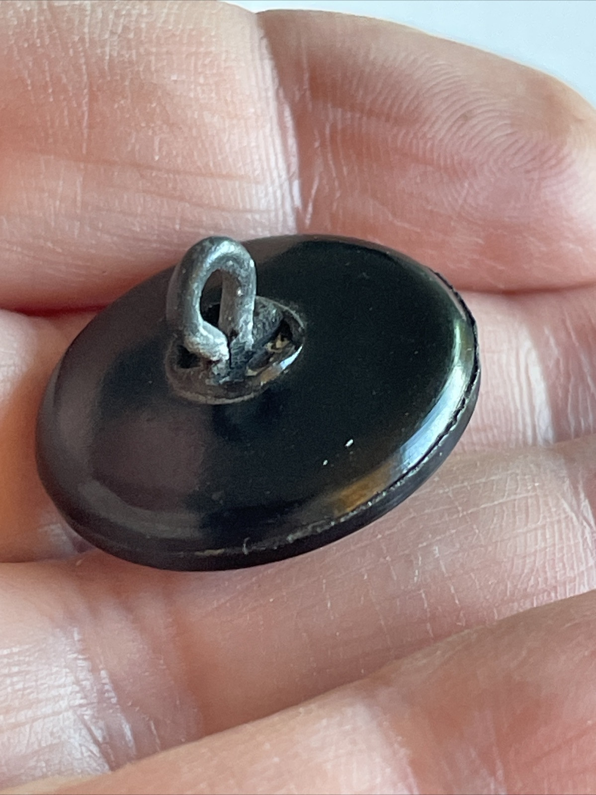 Vintage Black Nylon Eagle Military Uniform Button