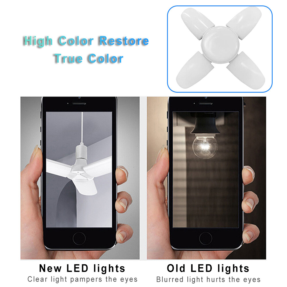 4X E27 LED Garage Light Bulb 28W Deformable Ceiling Fixture Lights Workshop Lamp