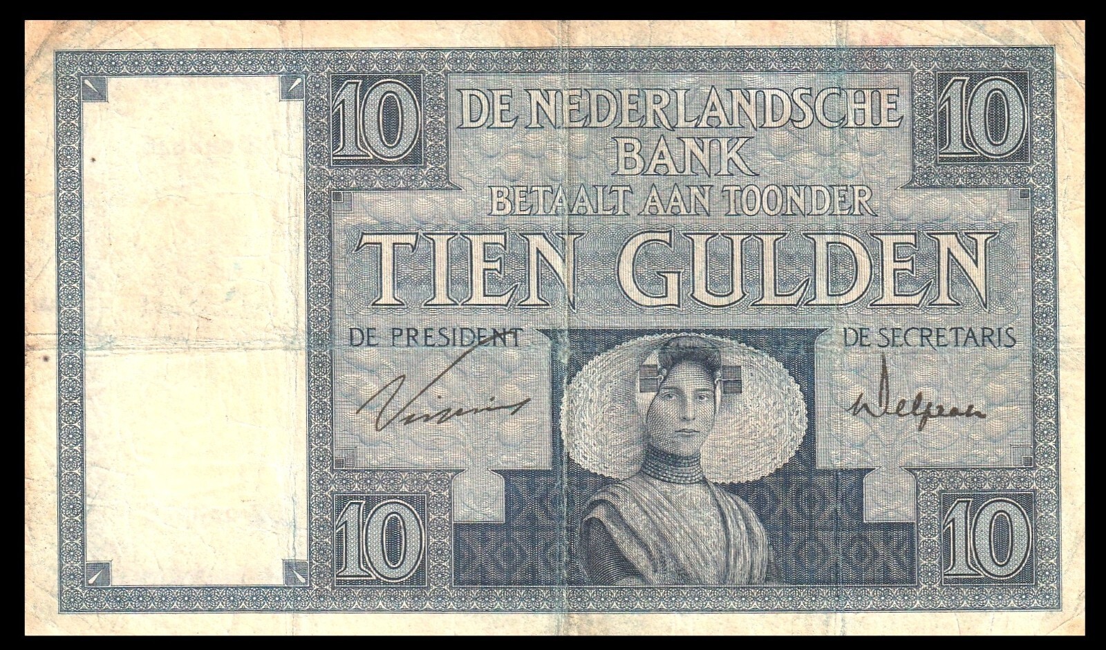 🇳🇱  NETHERLANDS 10 Gulden 1929 /* Pick 43 30 JANUARY 1929  AMSTERDAM