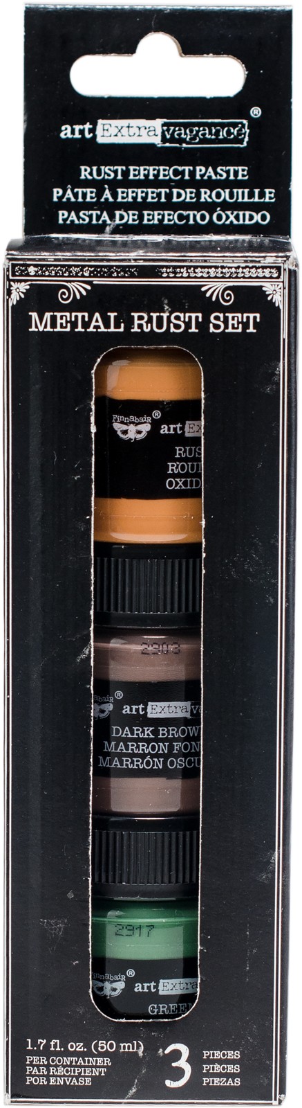 Finnabair Art Extravagance Rust Effect Paste 50ml Jars 3/Pkg-Metal Rust