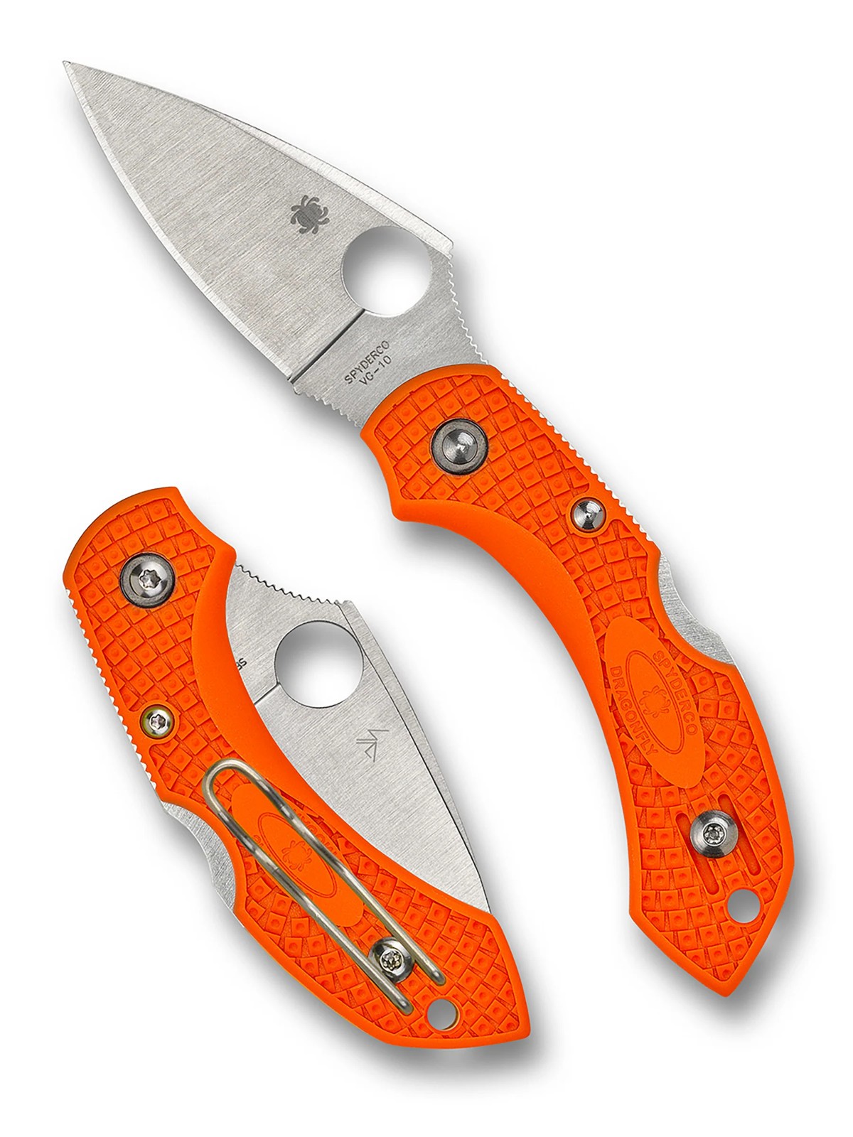 Spyderco Dragonfly 2 Folder Knife 2.28" Plain Edge Orange FRN Handle  C28POR2