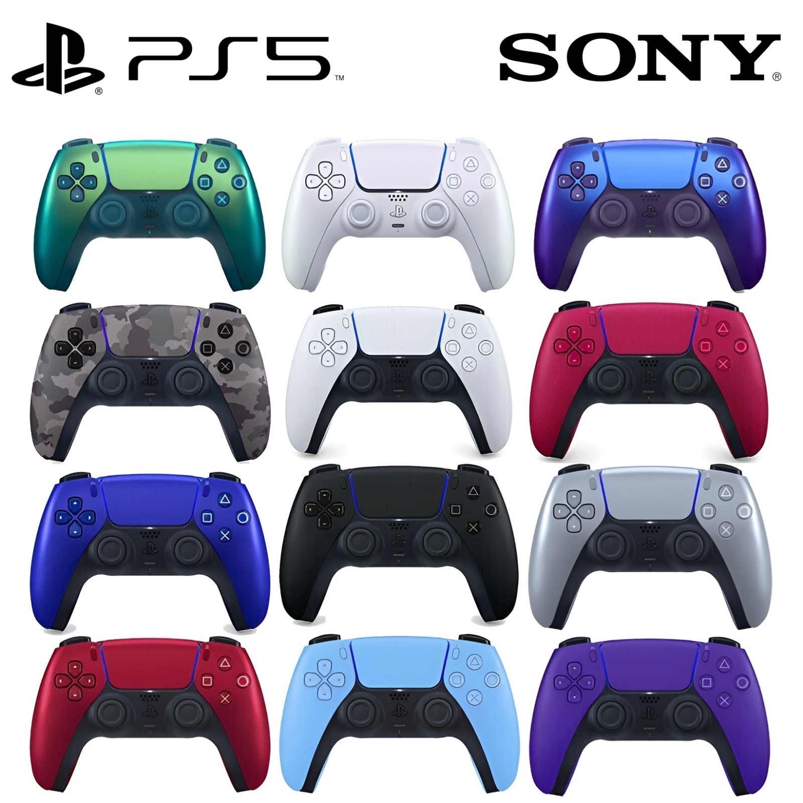Sony PlayStation 5 DualSense Wireless Controller - PS5 - White/Black, All Colors