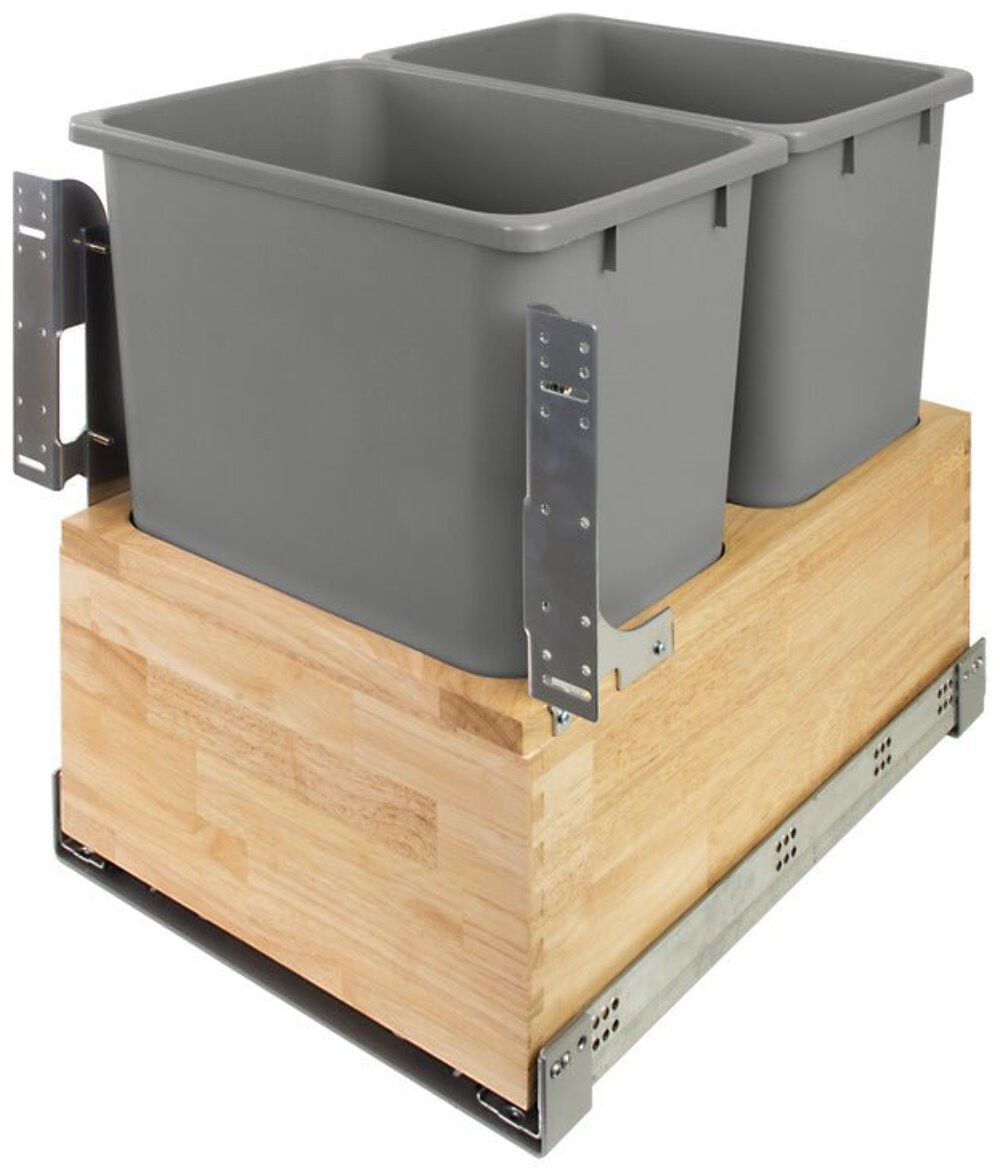 Hafele Premium Bottom-Mount Pullout Trash System with Soft Close and Door Mounti