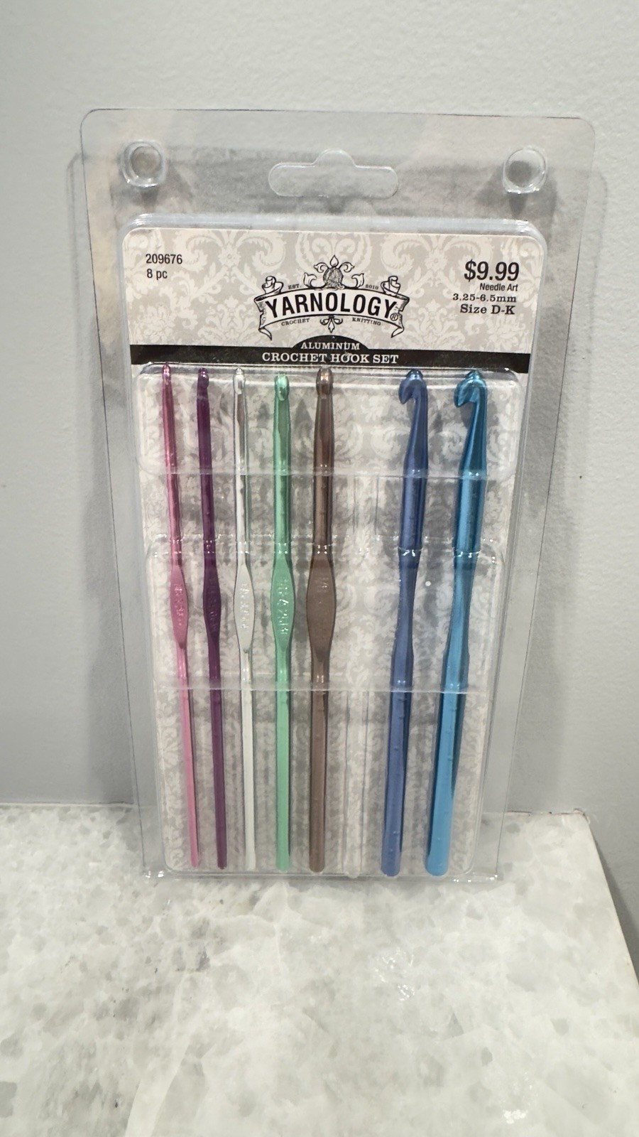 Yarnology Crochet Hook Set 3.25-6.5mm Size D-K Lot Of 7