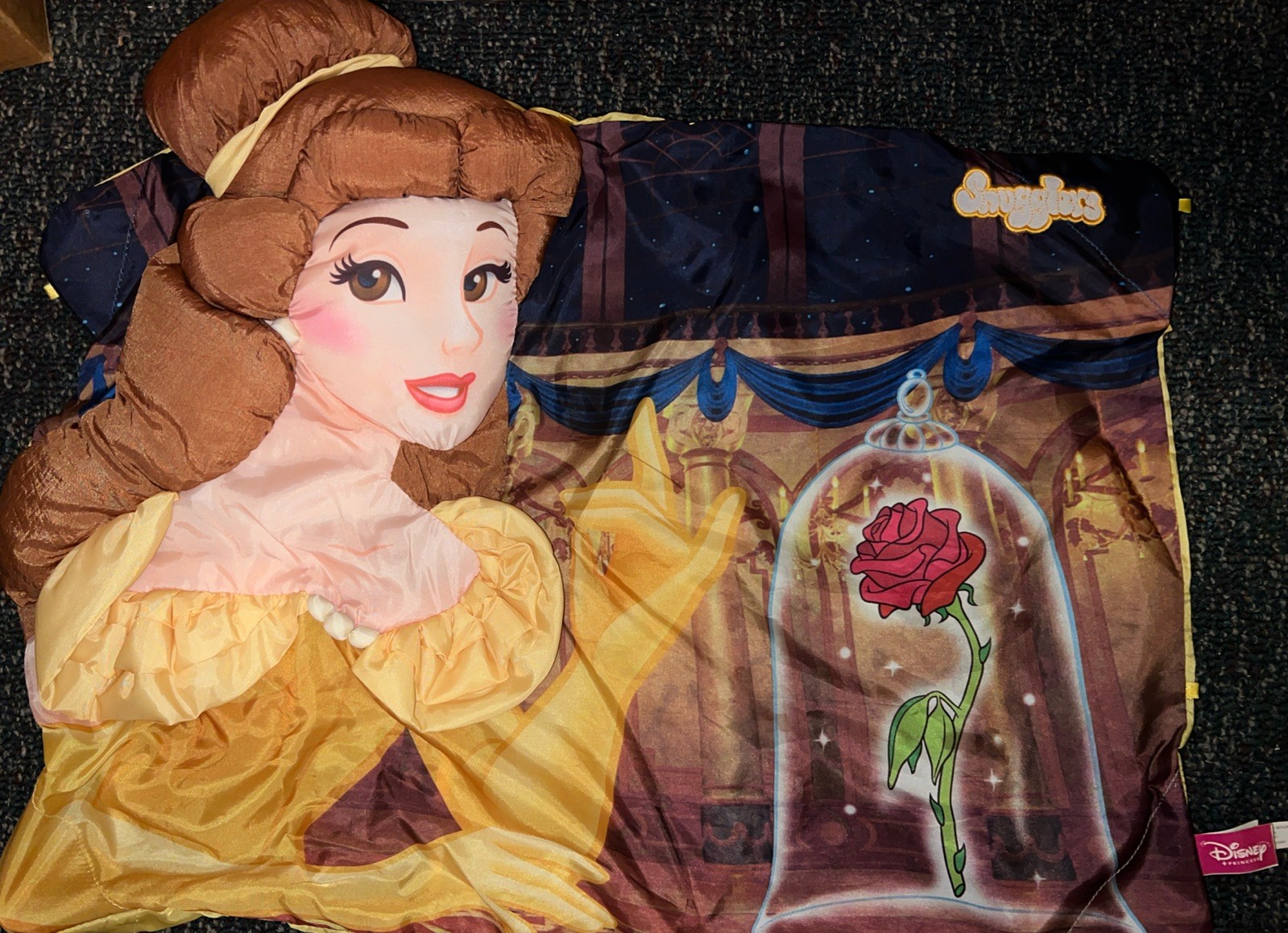3D Disney Belle Princess Snugglers Pillowcase EUC