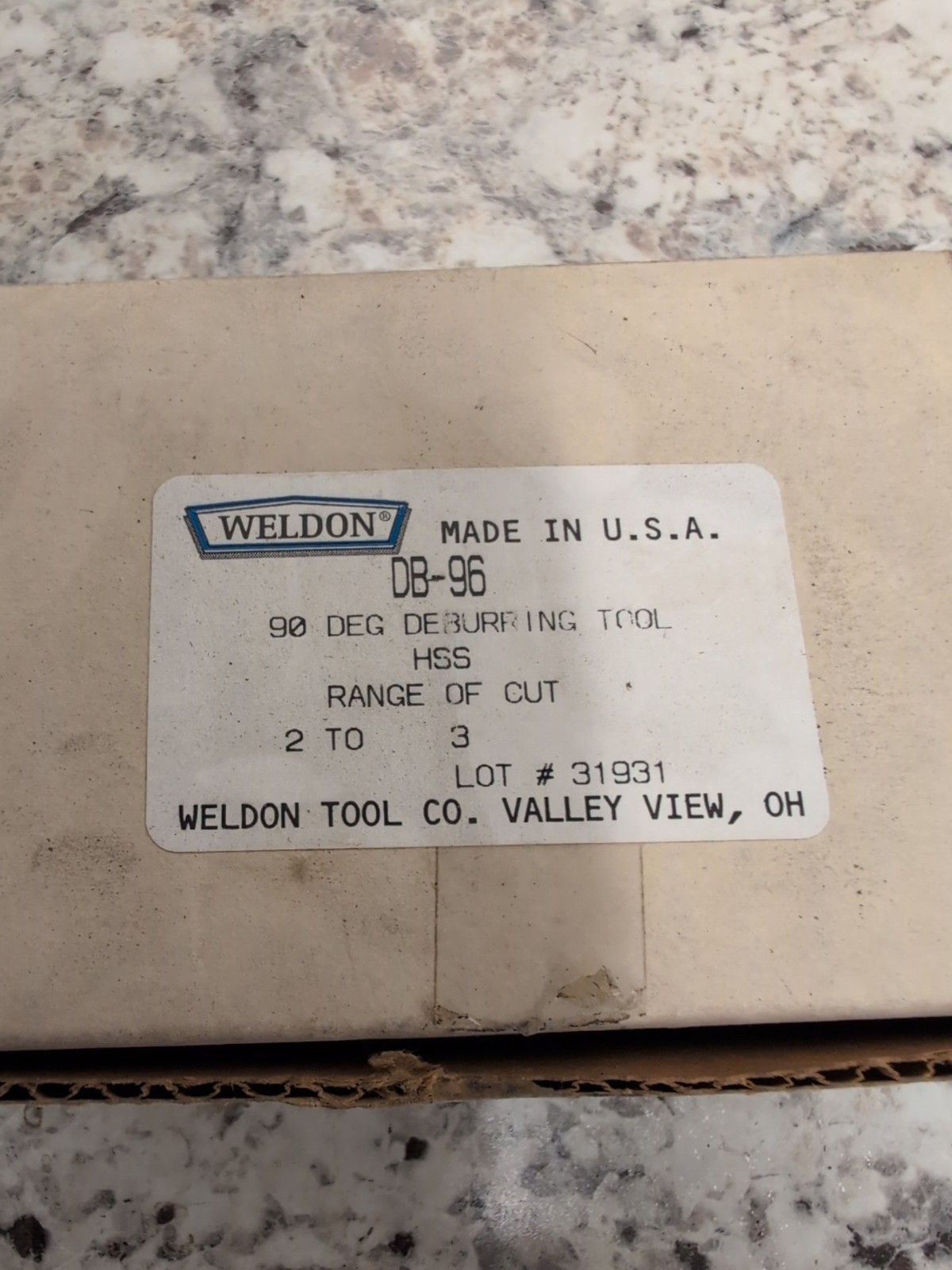 1 Pc. DB-96 WELDON 2”-3” 90 DEG DEBURRING TOOL