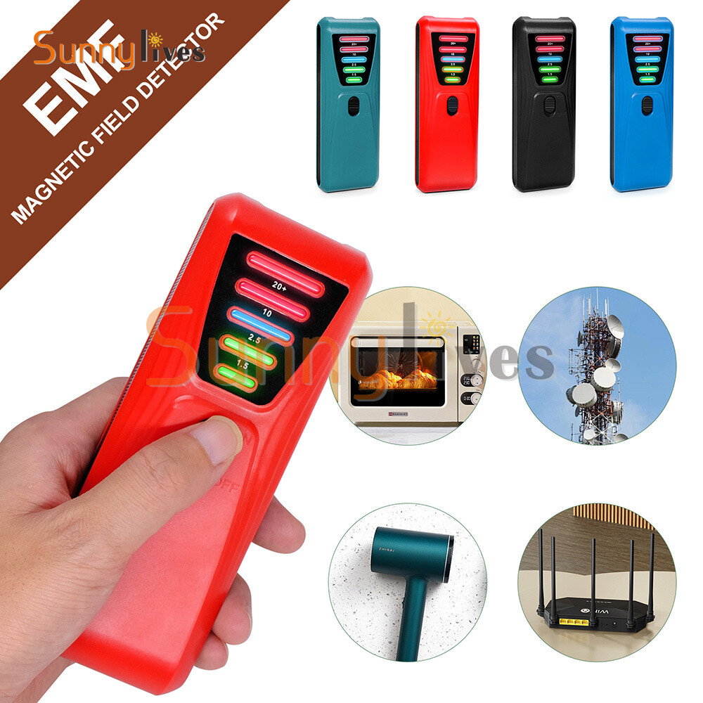 LED Magnetic Field Detector EMF Meter Portable Electromagnetic Radiation Tester