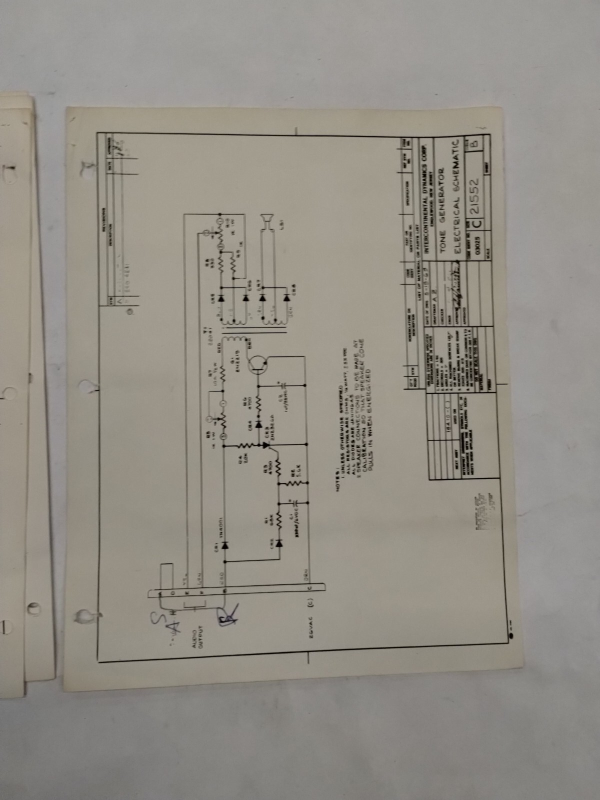 Intercontinental Dynamics 940-18410 Tone Generator Operation & Service Instruct.