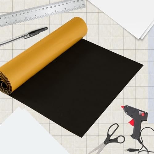 High Density EVA Foam Sheet 15"x59" Black Adhesive Backing - Craft, Cosplay, DIY