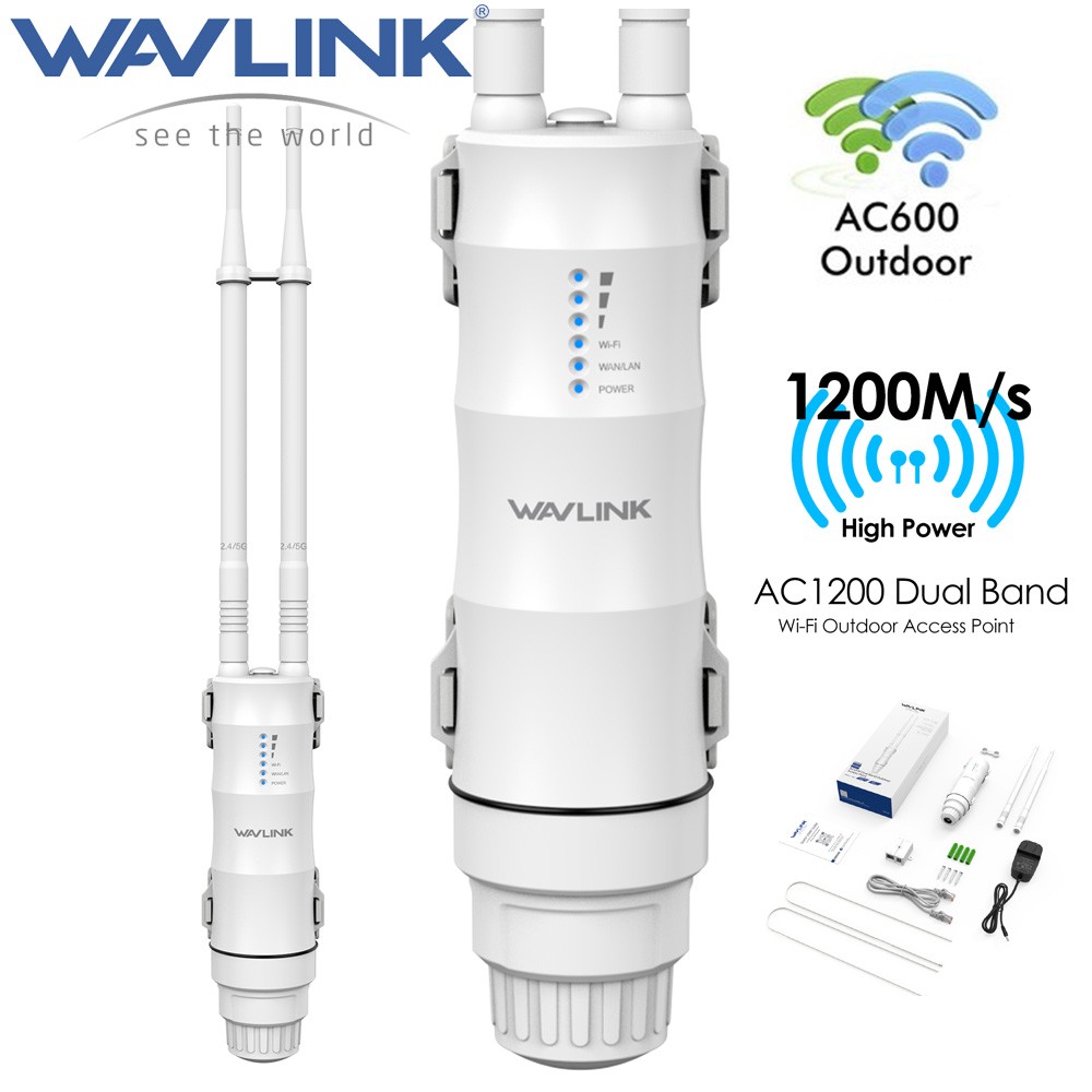 WAVLINK 600/1200Mbps Outdoor WiFi Router Extender Access Point Internet Repeater