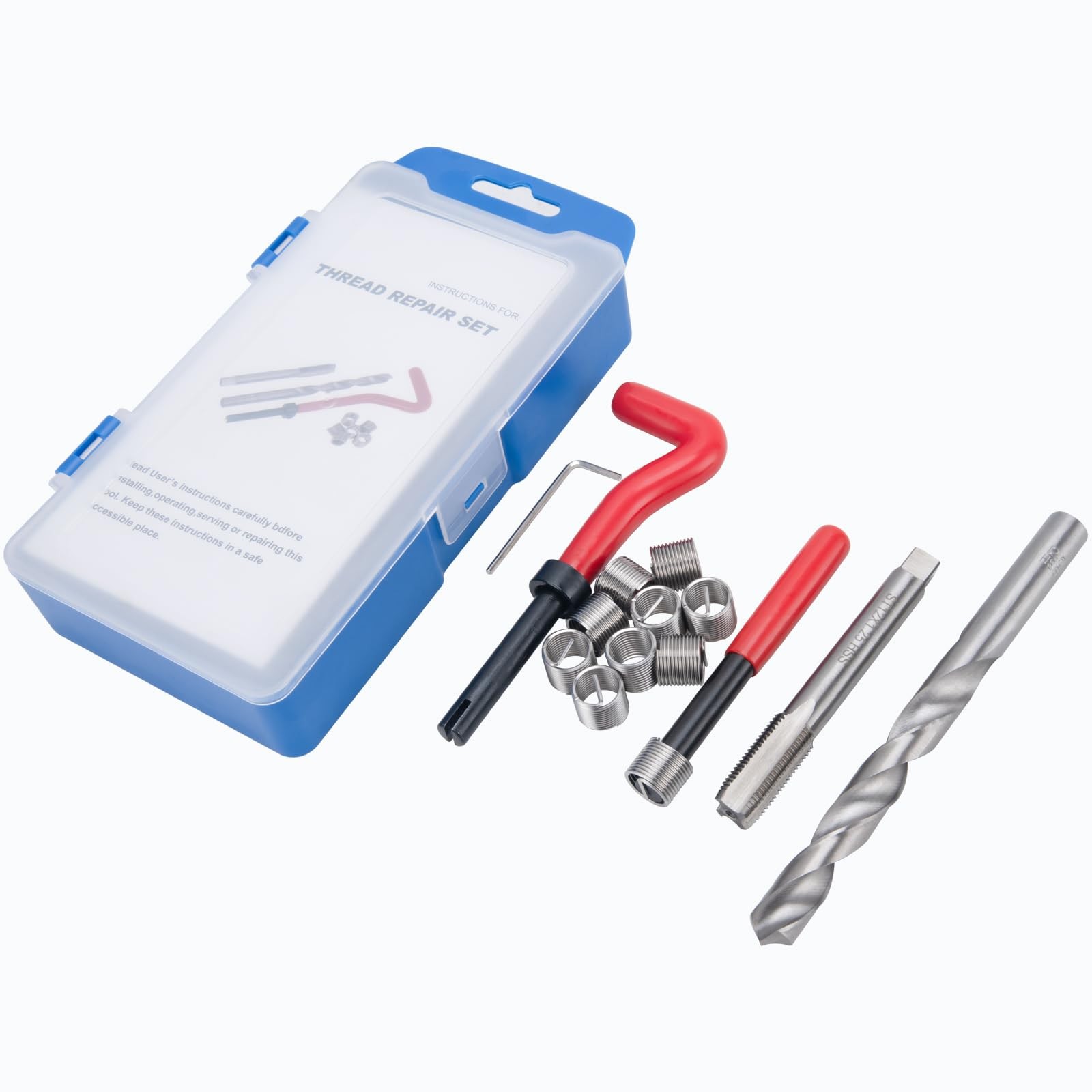 3/8-16 in SAE Helicoil Thread Repair Kit, HSS Drill, Stainless Inserts