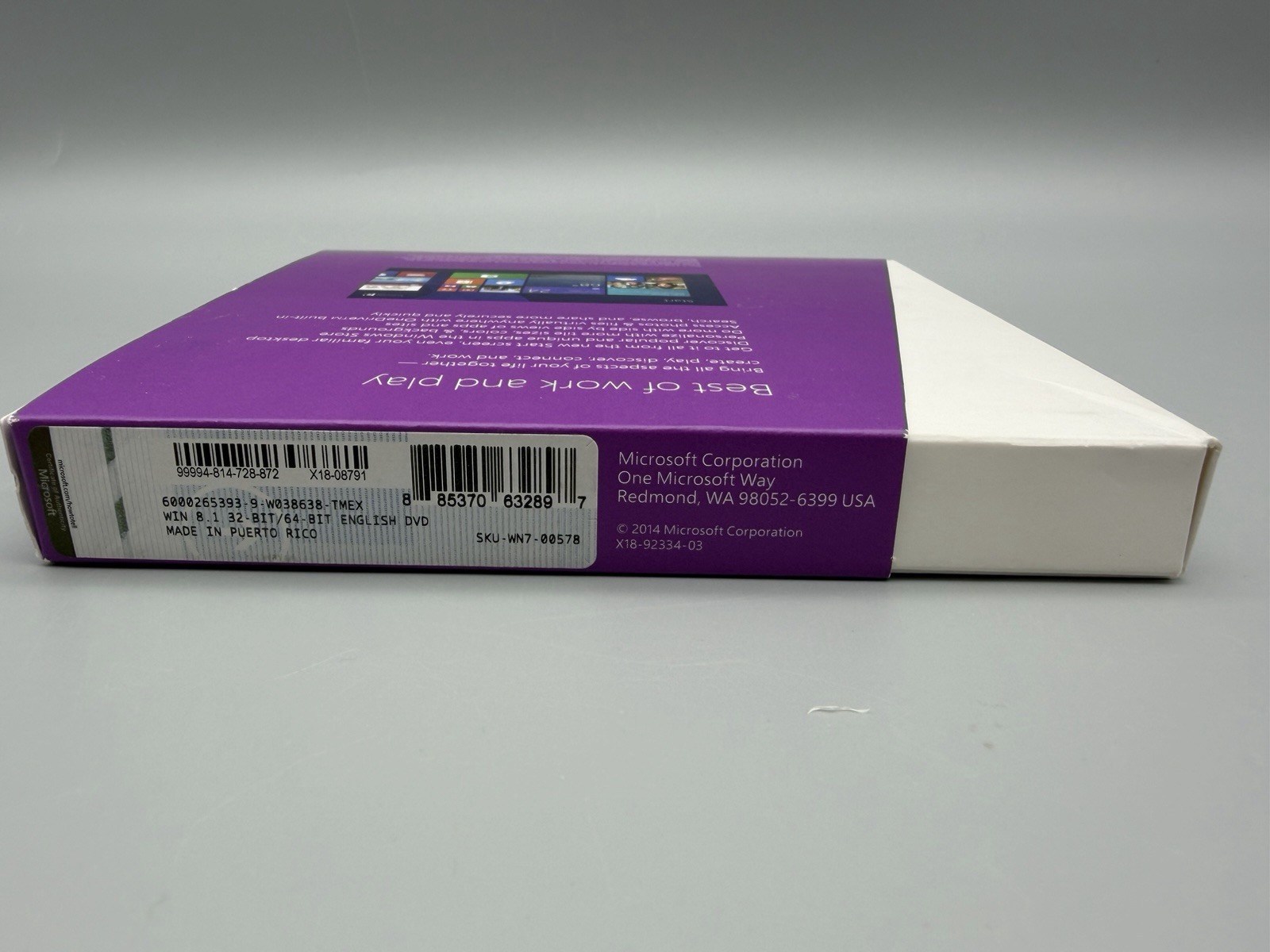 Microsoft Windows 8.1 Full Version 32 Bit and 64 Bit Discs w/Key