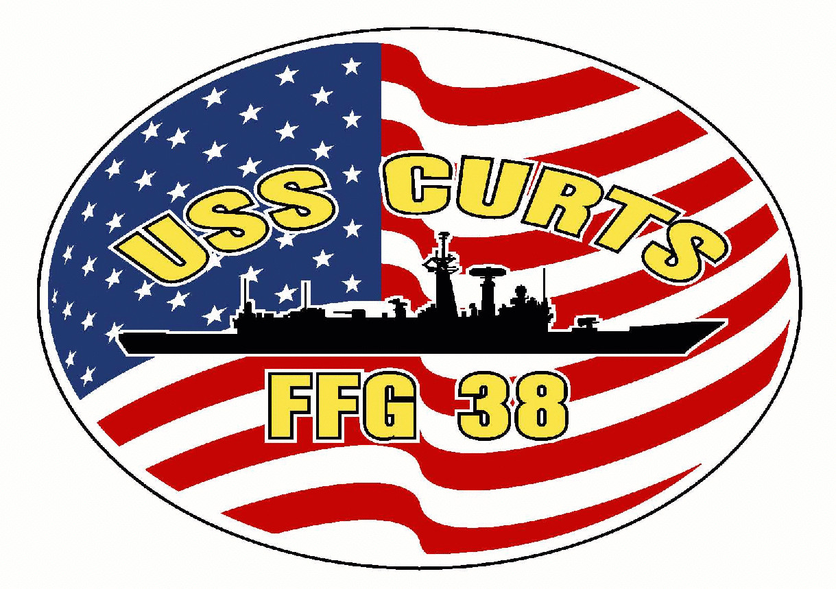 USS CURTS FFG 38 Oval Decal / Sticker Military USN U S Navy S07