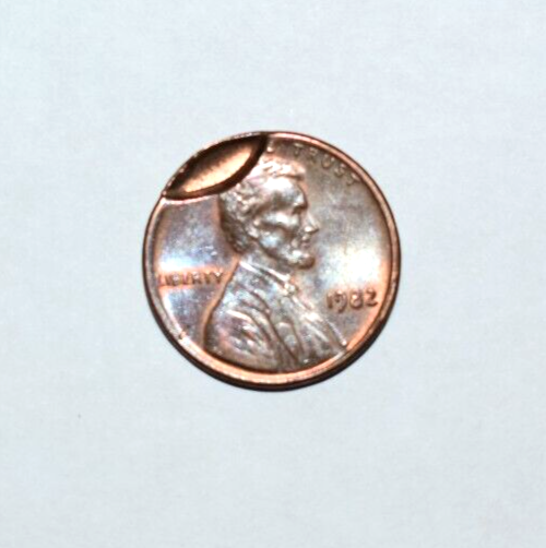 1982 No Mint P Lincoln Penny Error No Mint Mark Copper Varity Indent Multi Error