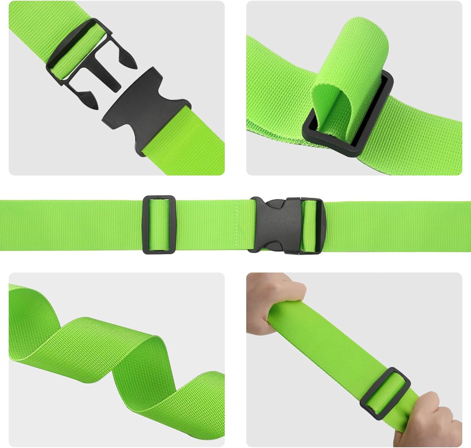 4 Pack Luggage Straps 79" Long Belts Keep Suitcase Secure While Traveling, TSA A