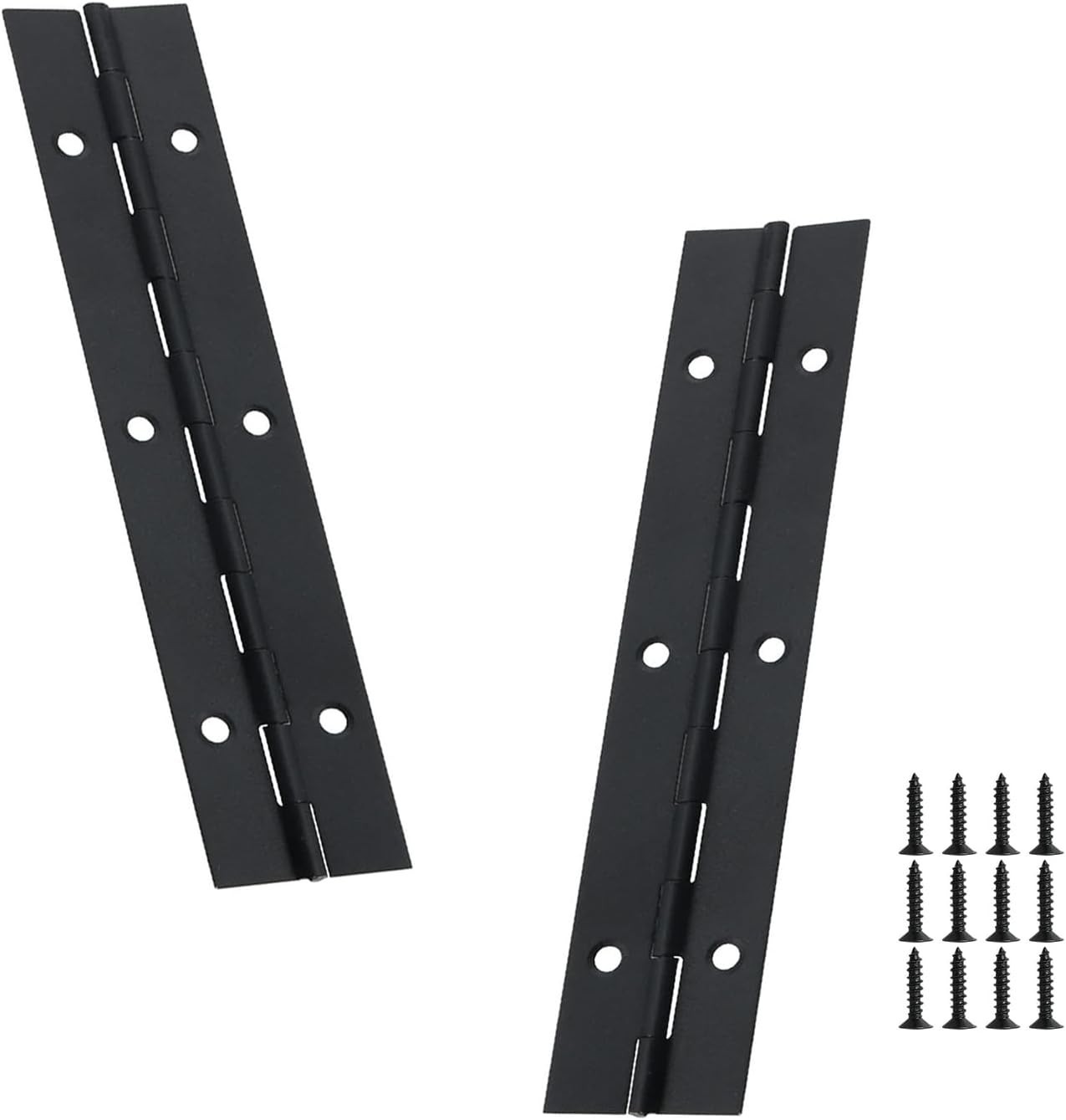 2PCS Black 6-Inch Heavy Duty Piano Hinge,2" Open Width Stainless Steel Continuou