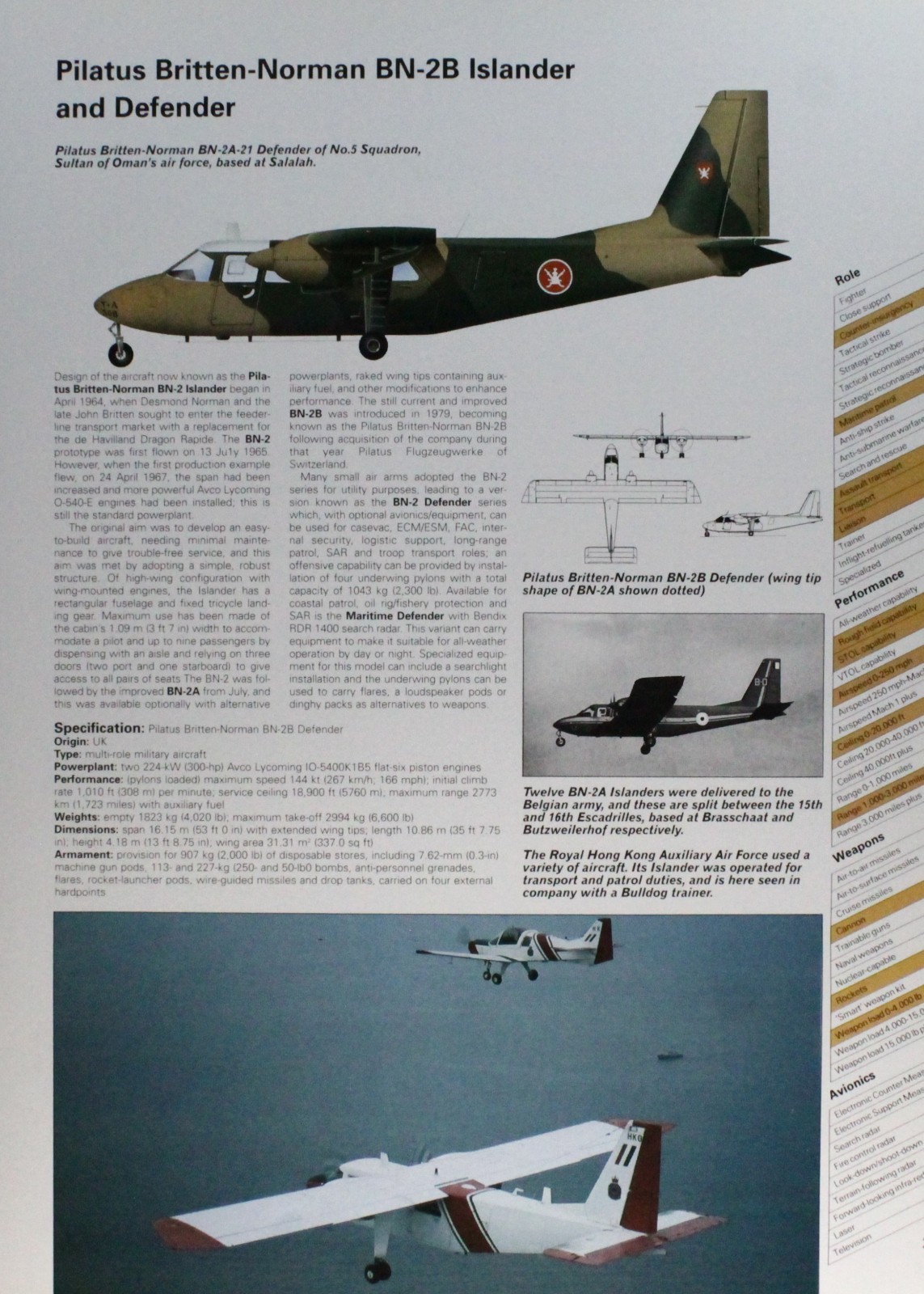 BN Islander & Defender Plane Picture Aircraft Vtg Detail Sheet Wall Art