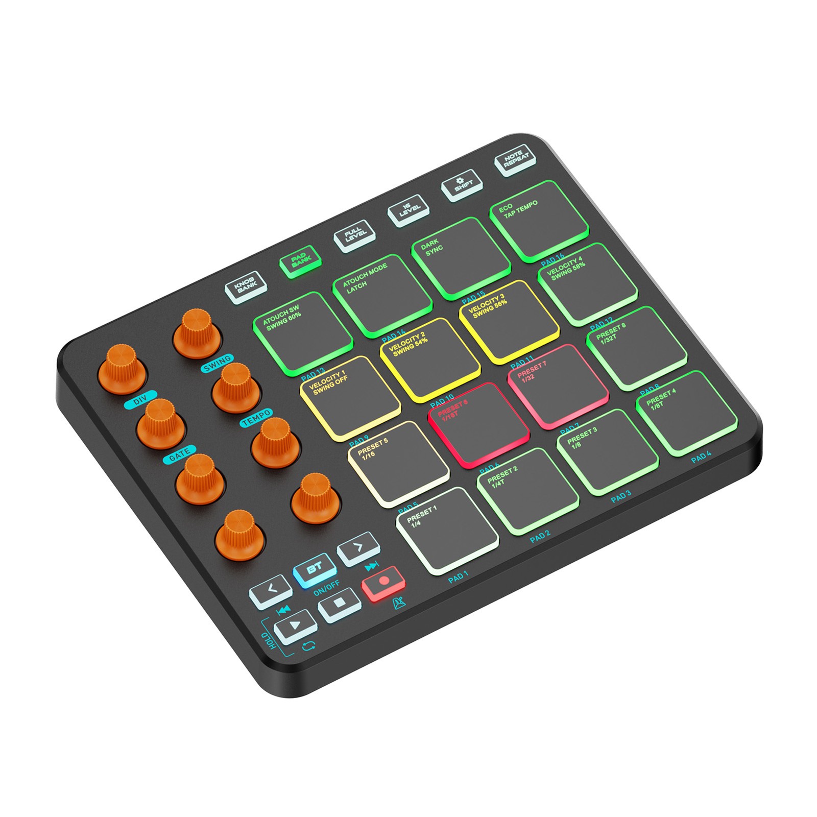 All ABS MIDI Controller Wireless MIDI Synthesizer Adjustable Knobs Custom Comman