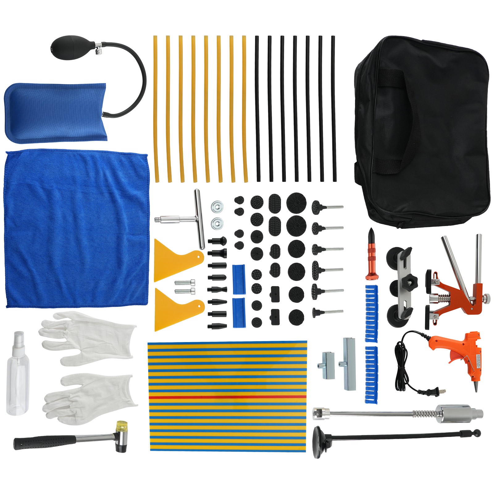 Car Body Dent Tool Kit for Vehicle Auto PDR Repair Golden Puller w/Glue Gun