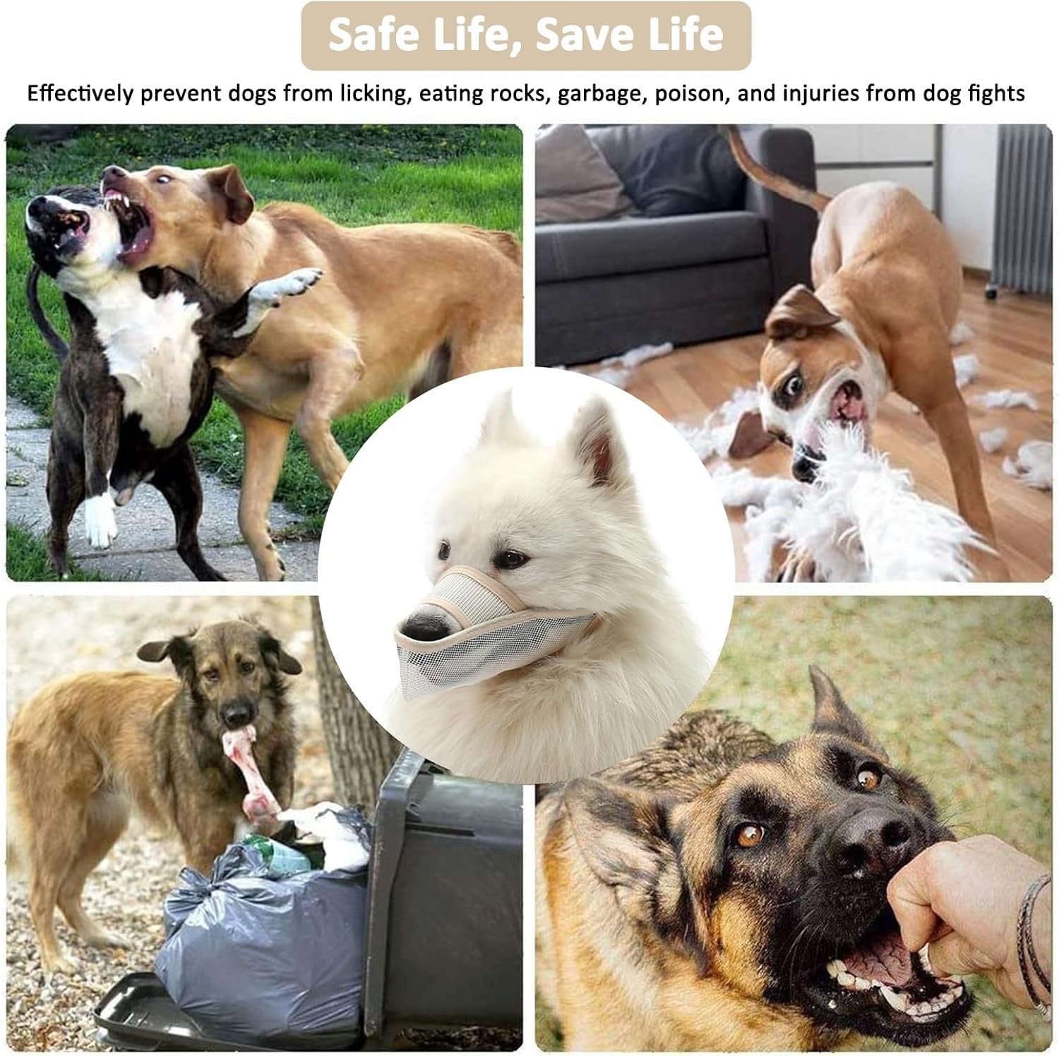 Adjustable Dog Muzzle for Small Dogs, Breathable