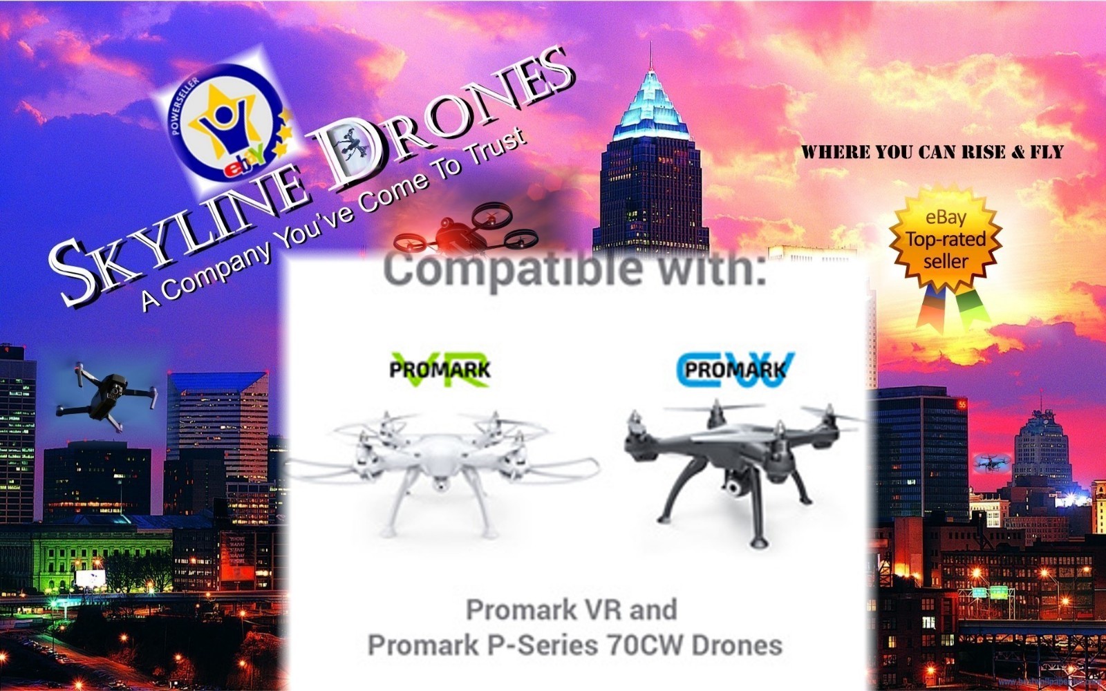 Promark VR P70 drone replacement Black Guards, with screws