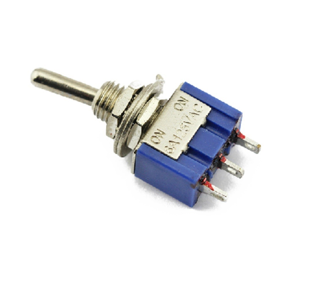 10Pcs AC 125V 6A SPDT 3 Pin On/On 2 Position Miniature Toggle Switch Blue