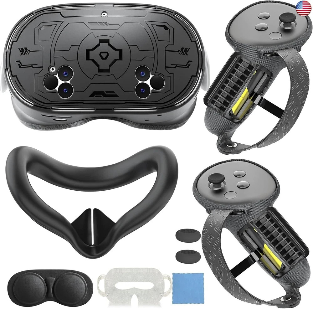 7-in-1 Protective Silicone Cover Set Compatible with Meta Quest 3s Accessories,