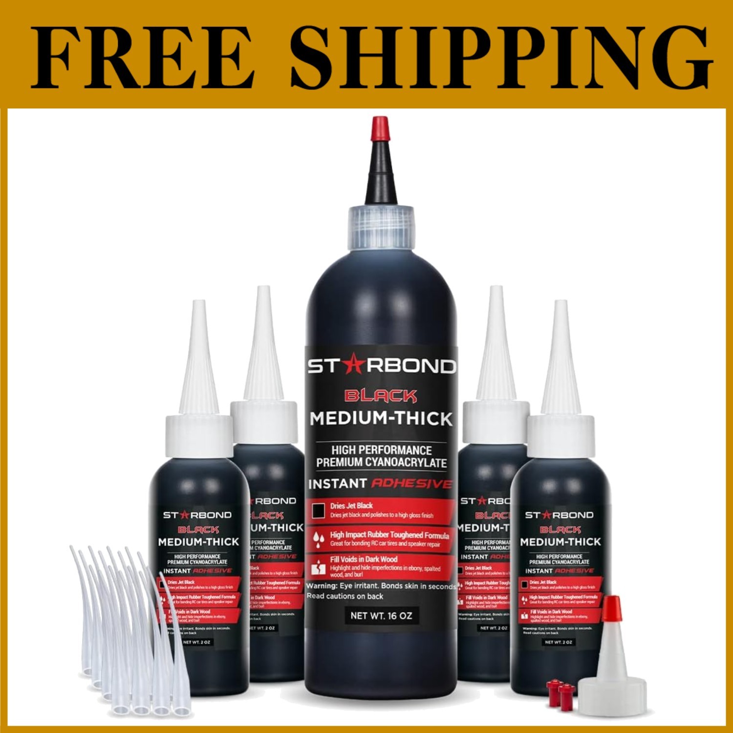 Black CA Super Glue Kit - 16oz Refill